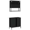 vidaXL 2 Piece Bathroom Furniture Set Black Engineered Wood
