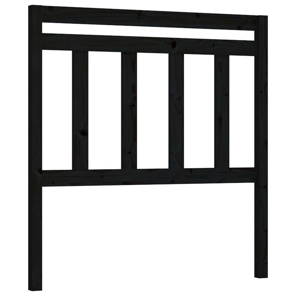 vidaXL Bed Headboard Black 106x4x100 cm Solid Wood Pine