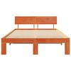 vidaXL Bed Frame with Headboard Wax Brown 120 x 200 cm Solid Pine Wood
