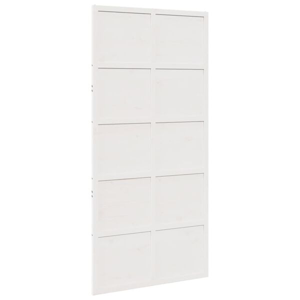 vidaXL Barn Door White 100x208 cm Solid Wood Pine
