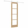 vidaXL Sliding Door Natural 61 x 198.5 cm Solid Pine Wood and Glass