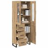 vidaXL Highboard with Drawer 2 pcs Artisan Oak Engineered Wood