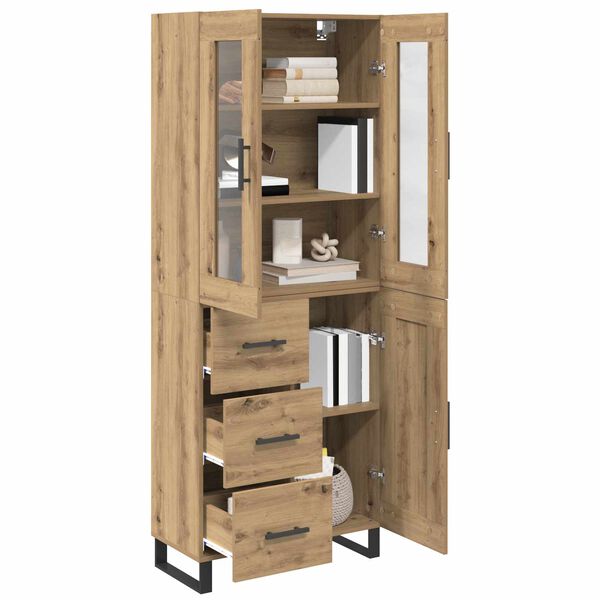 vidaXL Highboard with Drawer 2 pcs Artisan Oak Engineered Wood