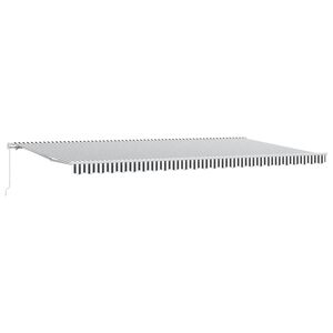 vidaXL Manual Retractable Awning Anthracite&White 500x300 cm