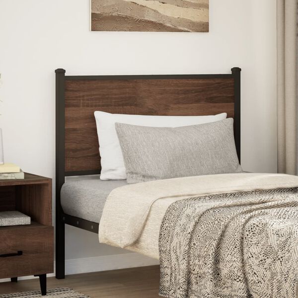 vidaXL Replace Headboard Brown Oak 75 cm Engineered Wood and Steel