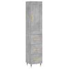 vidaXL Highboard Concrete Grey 34,5x34x180 cm Engineered Wood