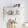 vidaXL Wall Shelves 2 pcs 75x40 cm Silver Stainless Steel