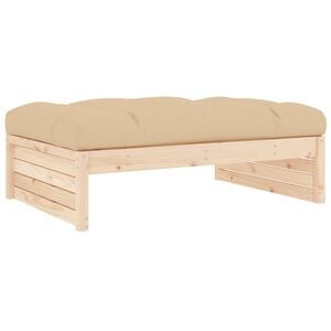 vidaXL Garden Footstool | Beige | Solid pine wood | Large | Modular