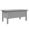 vidaXL Coffee Table BODO Grey 100x55x45 cm Solid Wood Pine