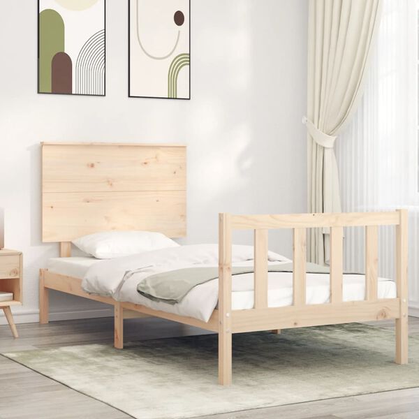vidaXL Bed Frame without Mattress Small Single Solid Wood Pine
