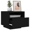 vidaXL Bedside Cabinet with LED Lights Black 40x39x37 cm