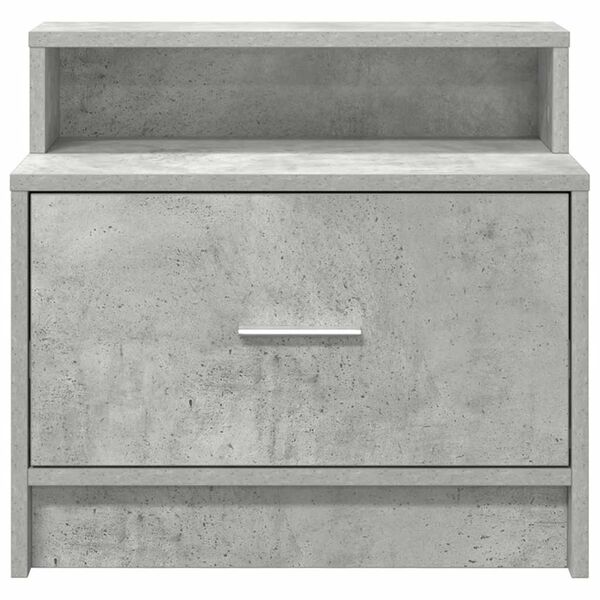 vidaXL Bedside Cabinets with Drawer 2 pcs Concrete Grey 51x31x47 cm