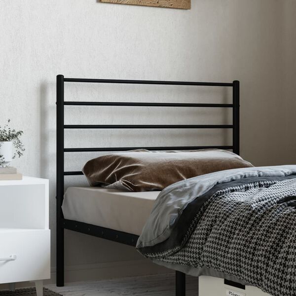 vidaXL Metal Replace Headboard Black 80 cm