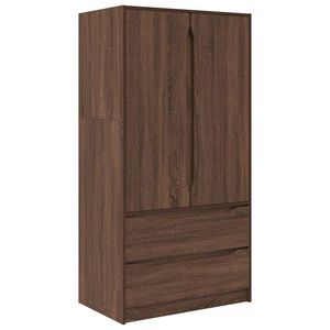 vidaXL Cabinet with Door Brown Oak 79.5 x 49 x 156 cm Engineered Wood