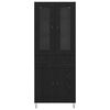 vidaXL Highboard Black Oak 69.5 x 34 x 180 cm Engineered Wood