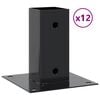 vidaXL Post Bases Square 12 pcs Anthracite 71x71 mm Powder-coated Steel