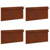 vidaXL Snail Fence 4 pcs 50 x 3.5 x 25 cm Weathering Steel Rusty