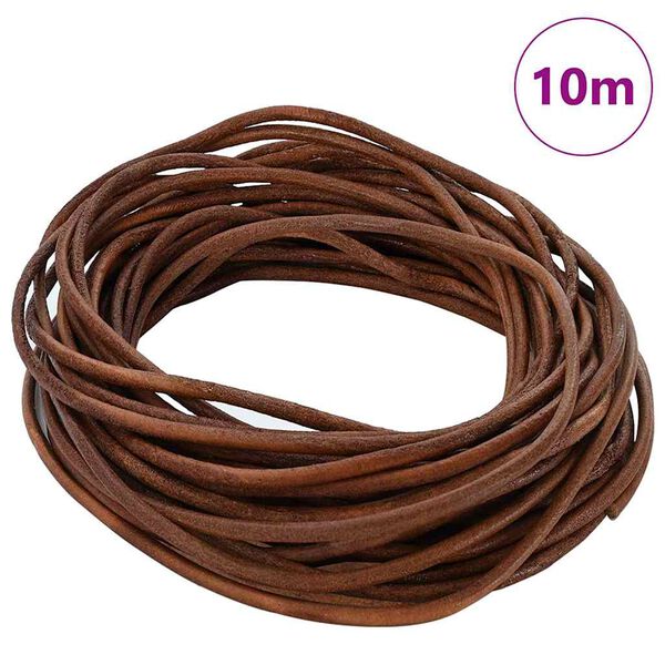 vidaXL Leather Cord Light Brown &Oslash;2.5 mm x 10 m Leather