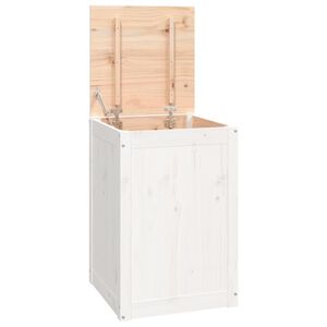 vidaXL Laundry Box White 44x44x66 cm Solid Wood Pine