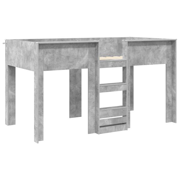 vidaXL Bunk Bed for Kids Concrete Grey 100 x 200 cm Engineered wood