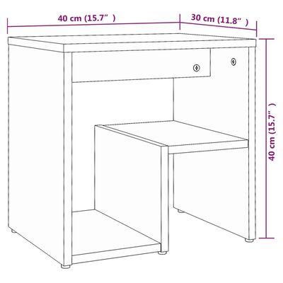 vidaXL Bed Cabinet Brown Oak 40x30x40 cm Engineered Wood