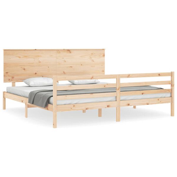 vidaXL Bed Frame without Mattress Super King Size Solid Wood