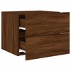 vidaXL Wall-mounted Bedside Cabinet with LED Lights Brown Oak