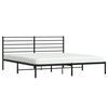 vidaXL Metal Bed Frame without Mattress with Headboard Black 200x200cm