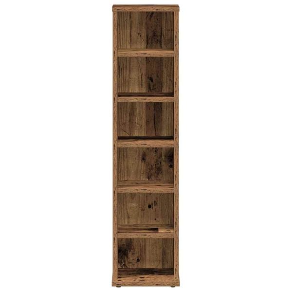 vidaXL CD Cabinet Old Wood 21x20x88 cm Engineered Wood