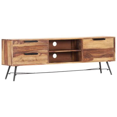 vidaXL TV Cabinet 140x28x47 cm Solid Sheesham Wood