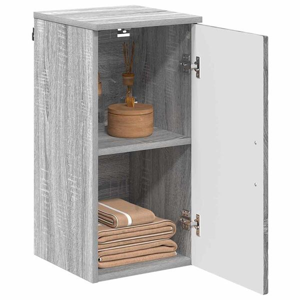 vidaXL Bathroom Cabinet Wall-mounted Grey Sonoma 30 x 31.5 x 61 cm