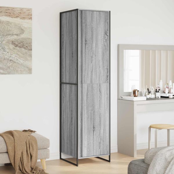 vidaXL Warderobe 2 pcs Grey Sonoma 50 x 50 x 200 cm Engineered Wood