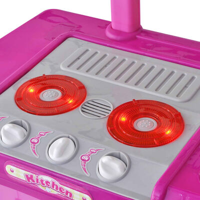 Kids/Children Playroom Toy Kitchen with Light/Sound Effects Pink
