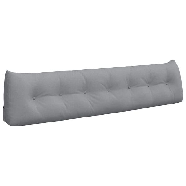 vidaXL Back Pillow Light Grey 200 x 24 x 50 cm Fabric