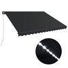 vidaXL Manual Retractable Awning with LED 450x300 cm Anthracite
