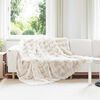 vidaXL Faux Rabbit Fur Blanket 4 pcs White 220 x 240 cm Polyester