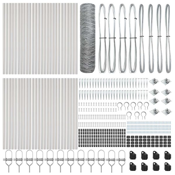 vidaXL Fence Post Silver 100 x 1 m (50 mm mesh) Steel
