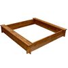 vidaXL Sand Pit | Brown | Pine wood | 120 x 120 x 20 cm | Durable | Sand Pit