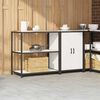 vidaXL Kitchen Storage Set with Shelf 2 pcs White Cold-rolled Steel