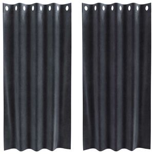 vidaXL Curtains with Curtains 2 pcs Dark grey 140 x 175 cm Velvet