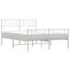 vidaXL Metal Bed Frame without Mattress with Footboard White 120x200cm