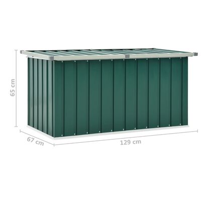 vidaXL Garden Storage Box Green 129x67x65 cm