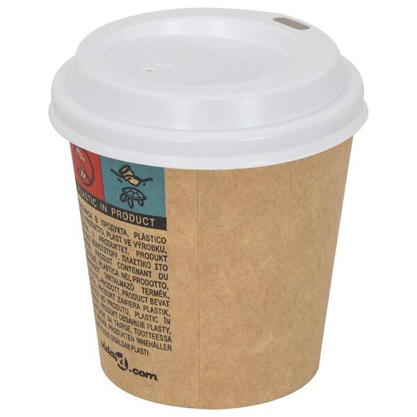 vidaXL Paper Coffee Cup Lids &Oslash;60 mm 4oz 1000 pcs White Plastic