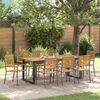 vidaXL Garden Dining Set 9 pcs Grey Solid Acacia Wood