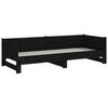 vidaXL Pull-out Day Bed without Mattress Black 2x(90x200) cm