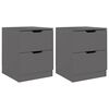 vidaXL Bedside Cabinets 2 pcs Grey 40x40x50 cm Engineered Wood