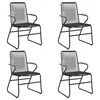 vidaXL Garden Chairs 4 pcs Black 58x59x85.5 cm PVC Rattan