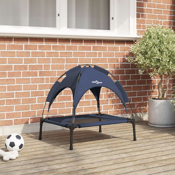 vidaXL Dog Bed Navy blue S Steel