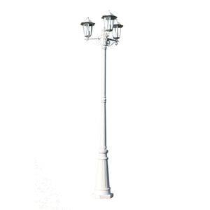 vidaXL Garden Light Post 3-arms 215 cm White Aluminium