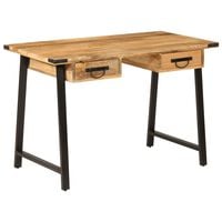 vidaXL Desk with Drawers 105x55x70 cm Solid Wood Mango and Iron